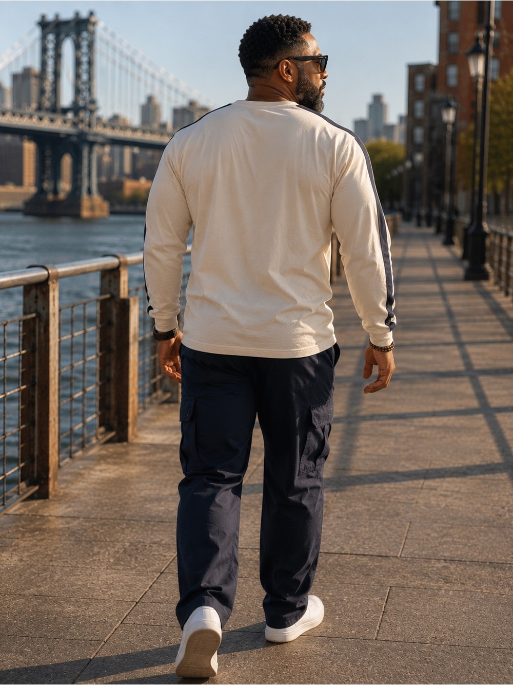 Ralph Lauren Cream Long-Sleeve Shirt with Navy Stripes - Picture 7 of 7